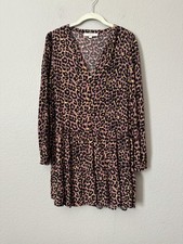Loft Tiered Leopard Mini Dress