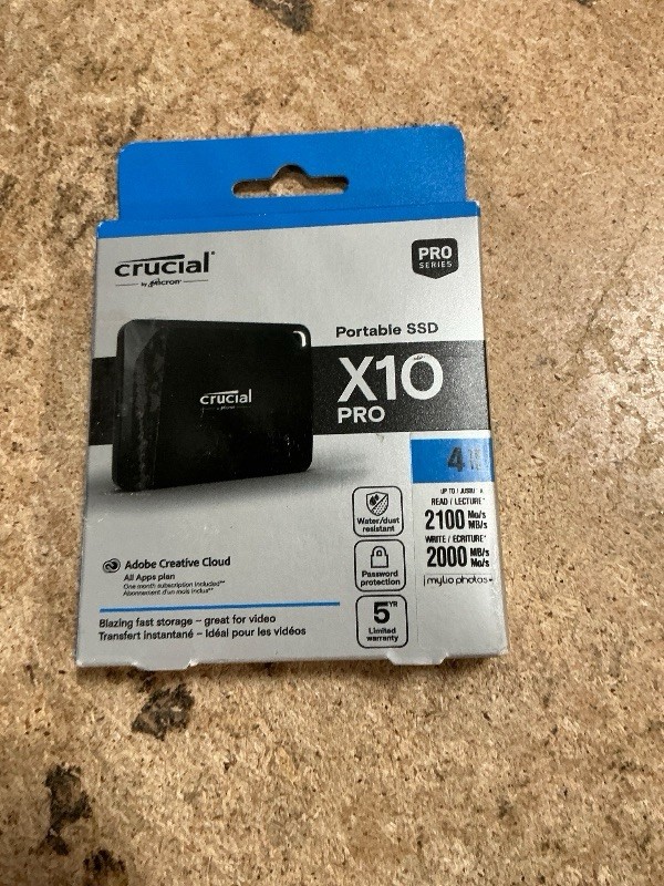 Crucial X10 Pro 4TB Portable External SSD, Up To 2100MB/S