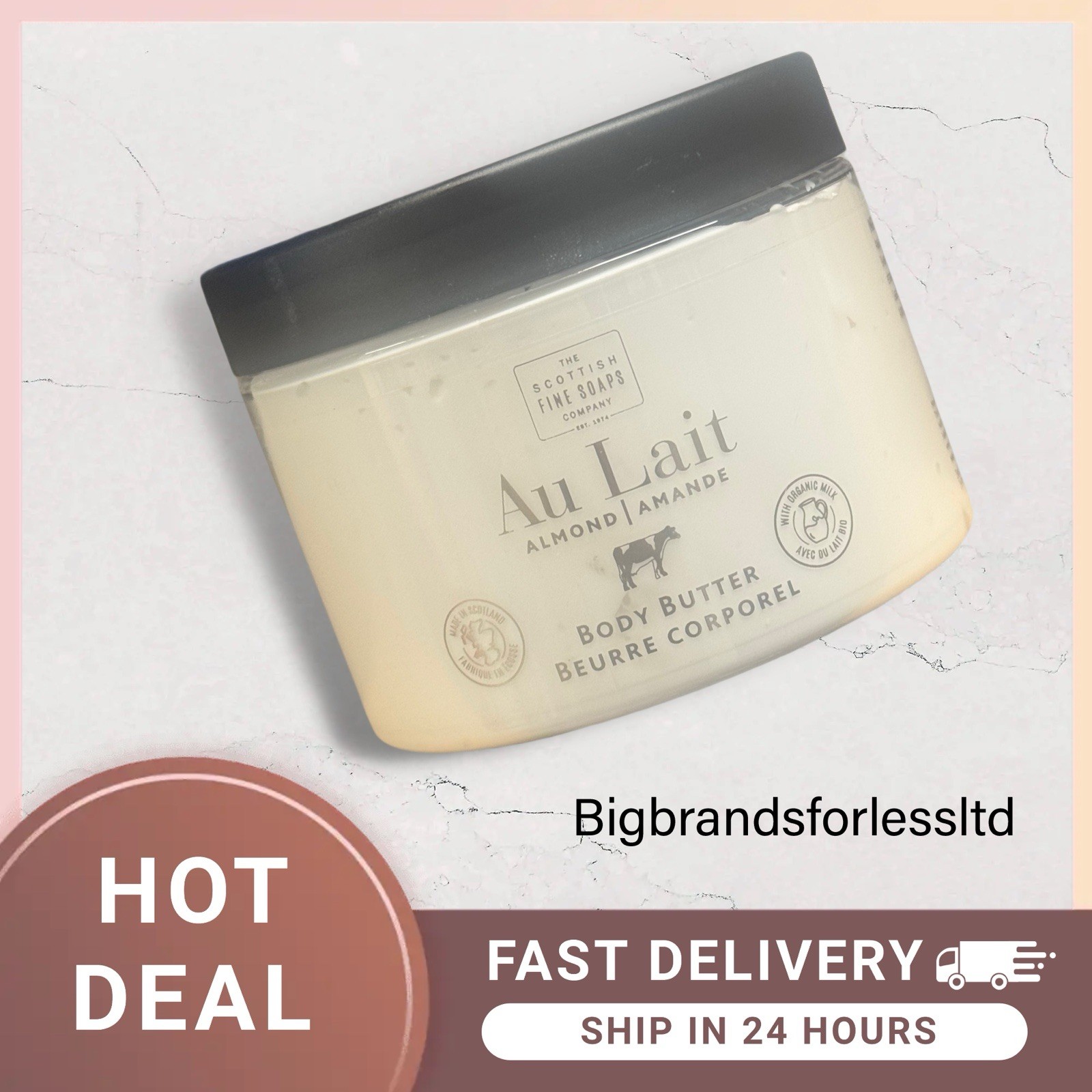 Scottish Fine Soaps Au Lait  Almond Body Butter With Organic Milk 500 Ml