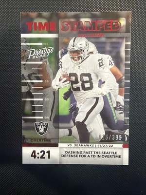 2023 Panini Prestige, Time Stamped Red /399, Josh Jacobs TS-9