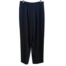 Vintage Liz Claiborne Navy Micro Dot Pleated High Rise Lined Pants Size 12 NWT