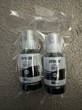 New Lot of 2 Epson EcoTank 502 Ink Bottle Black 7500 Pages 2760/3760/4760