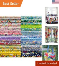 8"x8" Pre-Cut Floral Fabric Bundles - 50PCS 100 Cotton for Quilting Fun