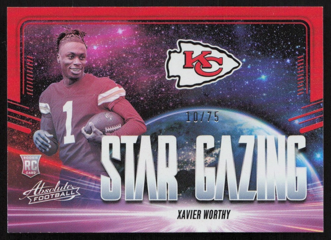 Xavier Worthy Panini Absolute Star Gazing #SGXWY Orange Spectrum