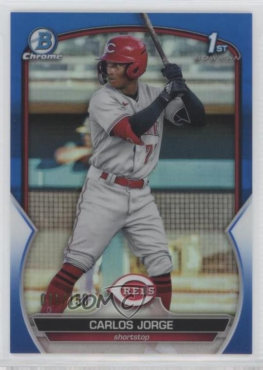 2023 Bowman Chrome Prospects Blue Refractor 71/150 Carlos Jorge #BCP-120 xb2