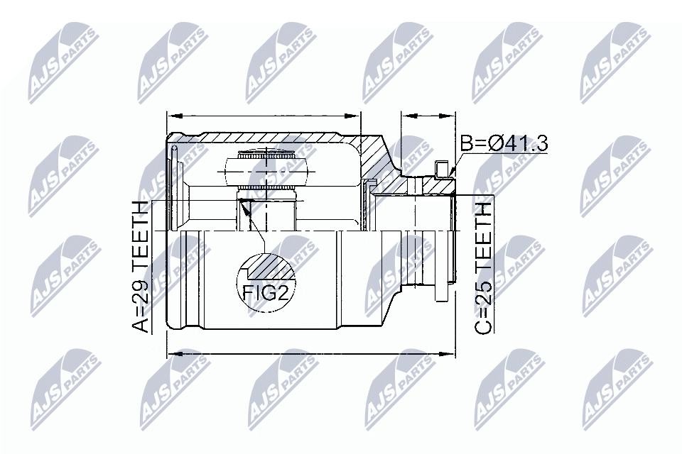 NTY Driveshaft Joint Kit NPW-SB-011 For Subaru Front Axle Gear Side 75mm