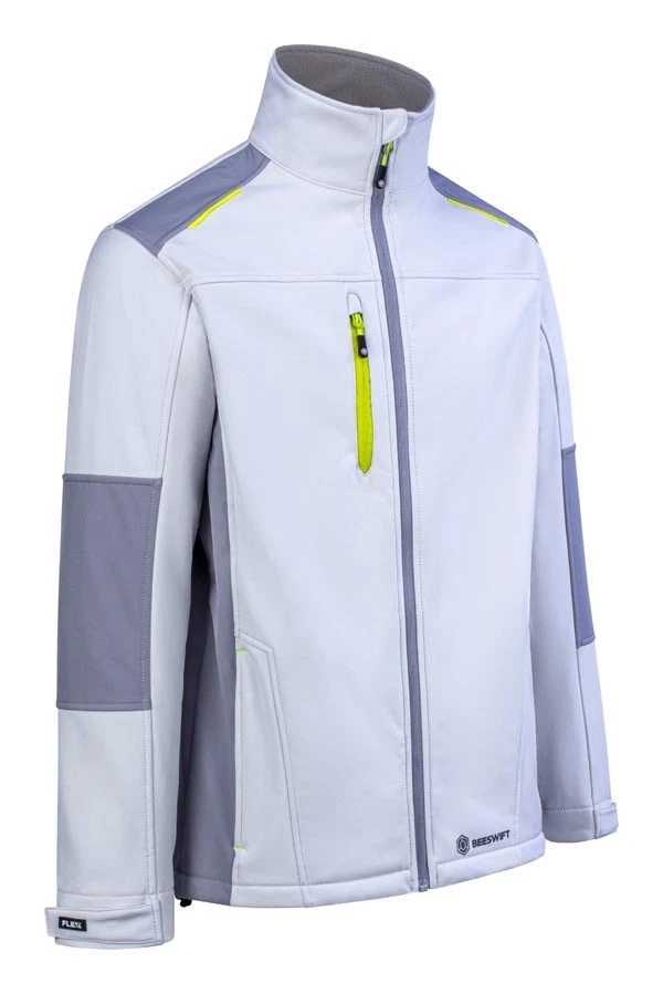 Beeswift Flex Softshell Jacket White/Grey Size 3XL