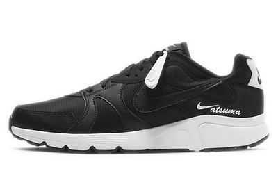 [CD5461-004] -Men- Nike Atsuma 经典 皮革减震防滑耐磨 低帮跑步鞋 男款 黑白