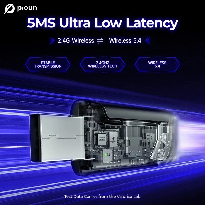 Picun G2 2.4G Wireless Gaming Headset Bluetooth 5Ms Low Latency 7.1 Surround ENC - Image 4 of 4