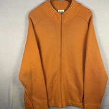 Ibex Marino Wool Sweater Mens XL Rust Brown Full Zip Pockets Heavyweight Warm