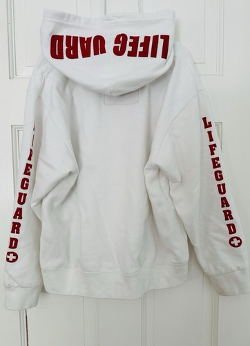 Lifeguard Hoodie / Sweatshirt Red White Cape Cod Popponesset Beach Kids Small - Picture 4 of 5