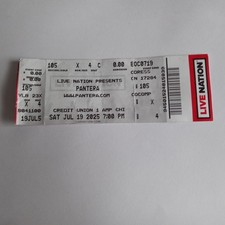 PANTERA 7/19/2025 Tinley Park IL Chicago area Concert RaRe Actual Hard Ticket