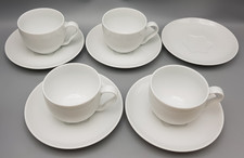 Kahla ALLROUND weiß 4x Kaffeetassen & 5x Unterteller 9tlg Ohrenhenkel TOP