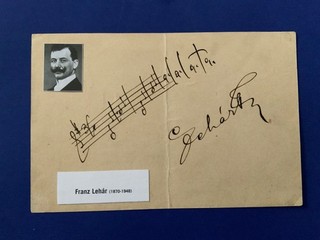Composer Franz Lehar great autograph musical quote signed