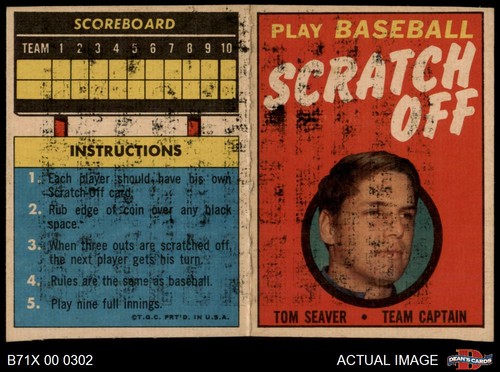 Tom Seaver 1971 Topps Scratch Offs card