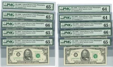 Fr 2117C $50 1969C Federal Reserve Note 10 Consecutive 64-66EPQ PMG DC-2664