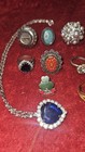 Vintage Costume Jewelry Mixed Lot Rings Necklace Free Shipping Unknown Ring Size — photo 6