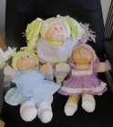 Lot of 3 vintage Cabbage Patch Dolls Coleco Jasmar Blonde 16"