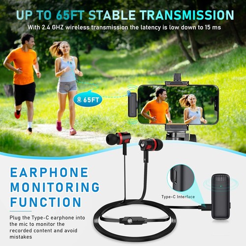 Ansteker Professional Wireless Lavalier Lapel Mic for iPhone iPad RRP: £36 - Picture 4 of 8