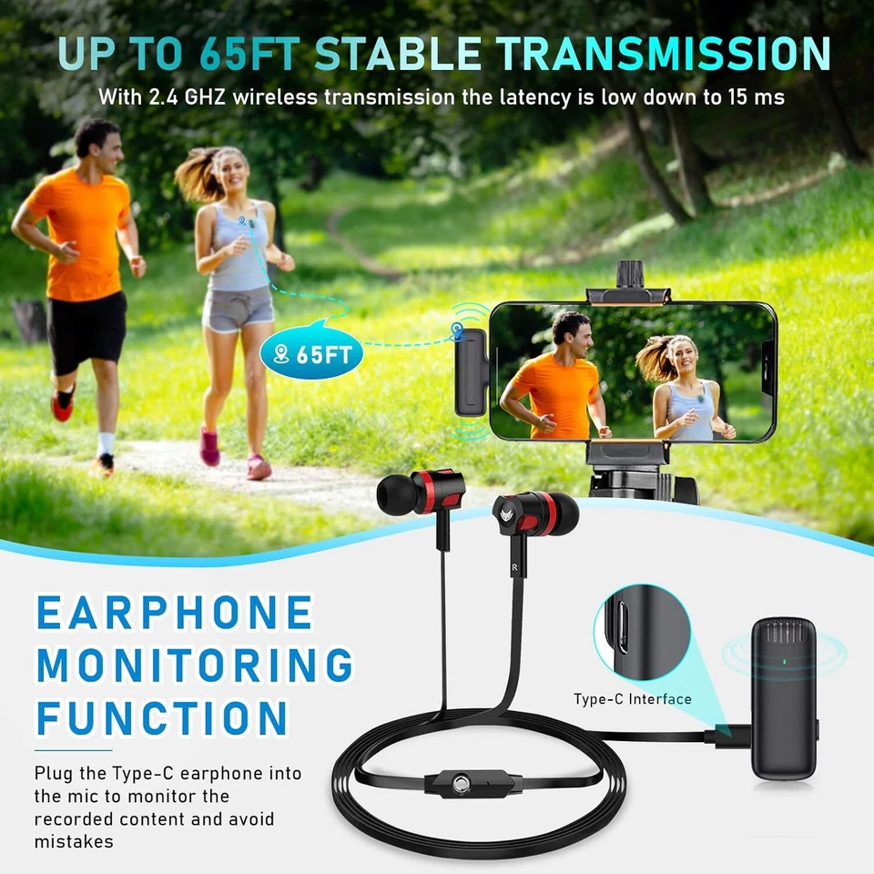 Ansteker Professional Wireless Lavalier Lapel Mic for iPhone iPad  RRP: £36 - Image 4 of 4