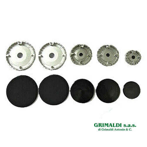 ARISTON HOTPOINT KIT BRUCIATORI+ PIATTELLI SPARTIFIAMMA 5 FUOCHI NERI 2 GRANDI