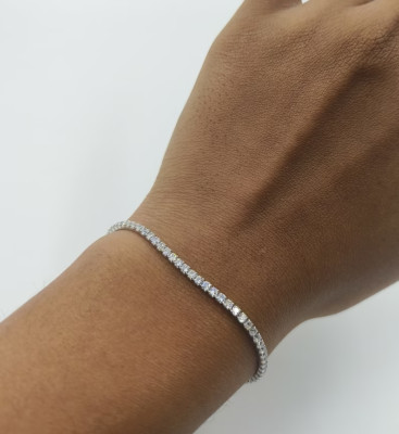 6.15 Ct Round Cut Simulated Diamond Fancy Tennis Bracelet 14K White Gold Plated