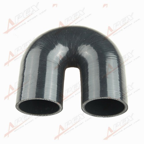 US STOCK 2.5" 3 Ply 180 Degree Turbo Silicone Coupler Hose Pipe Black - Picture 2 of 6