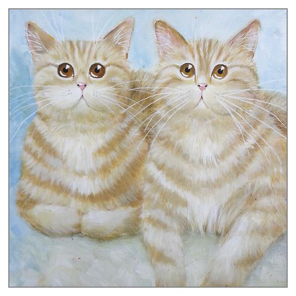'Felix & Oscar' Funny Cat Greeting Card by Kim Haskins Humorous Greetings Cards