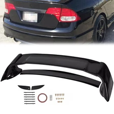 For 06-11 Civic 4DR Sedan Gloss Black Painted Mugen Style RR Trunk Wing Spoiler