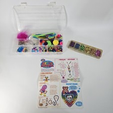 Vintage 90s Lisa Frank Creations Art Crafts Set Box Jewelry Keychain Necklace