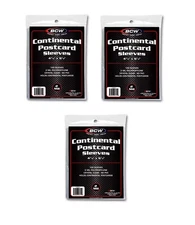 (300) - 3 PACKS BCW Continental Size Postcard Sleeves Archival Quality No PVC
