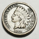 1860 P Indian Head Cent Penny  *F - FINE*  **FREE SHIPPING**