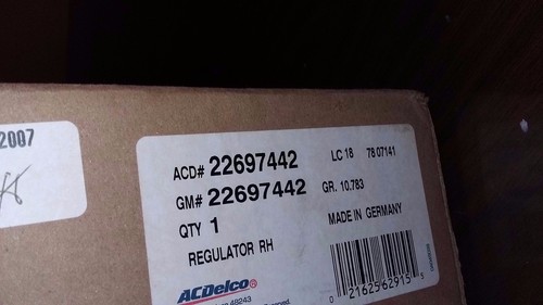 ACDelco Regulator RH Window Front Right GM 22697442. - Picture 4 of 4
