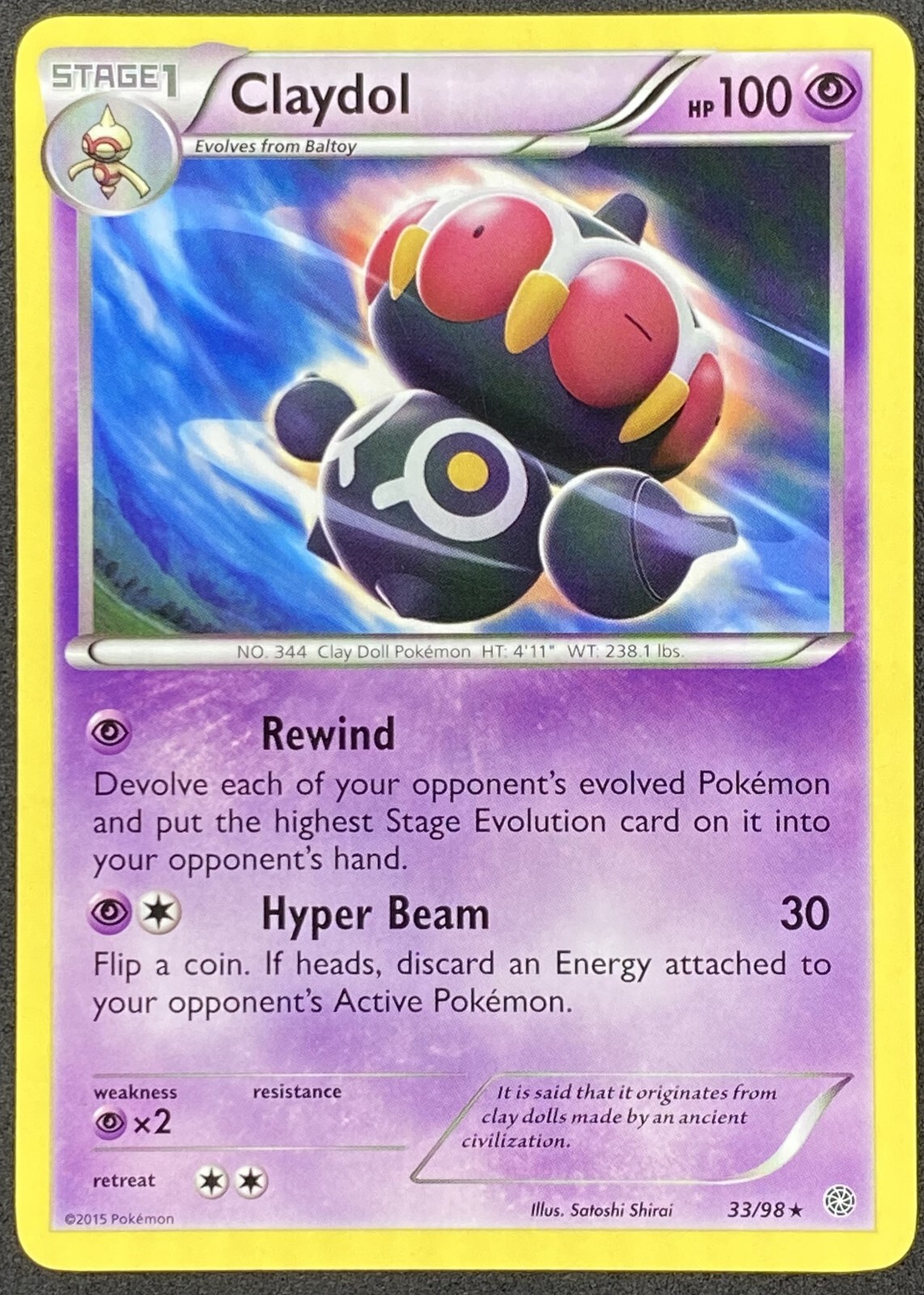 Pokémon Claydol 33/98 AOR Ancient Origins NM