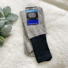 Mens Thermal Boot Socks NEW Size 6-12 Gray  Black Knit Winter Cold Weather