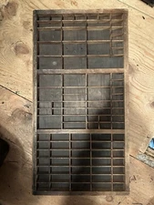 Vintage 32¼" x 16¼" x 1¼" Wood Printer's Drawer Print Tray