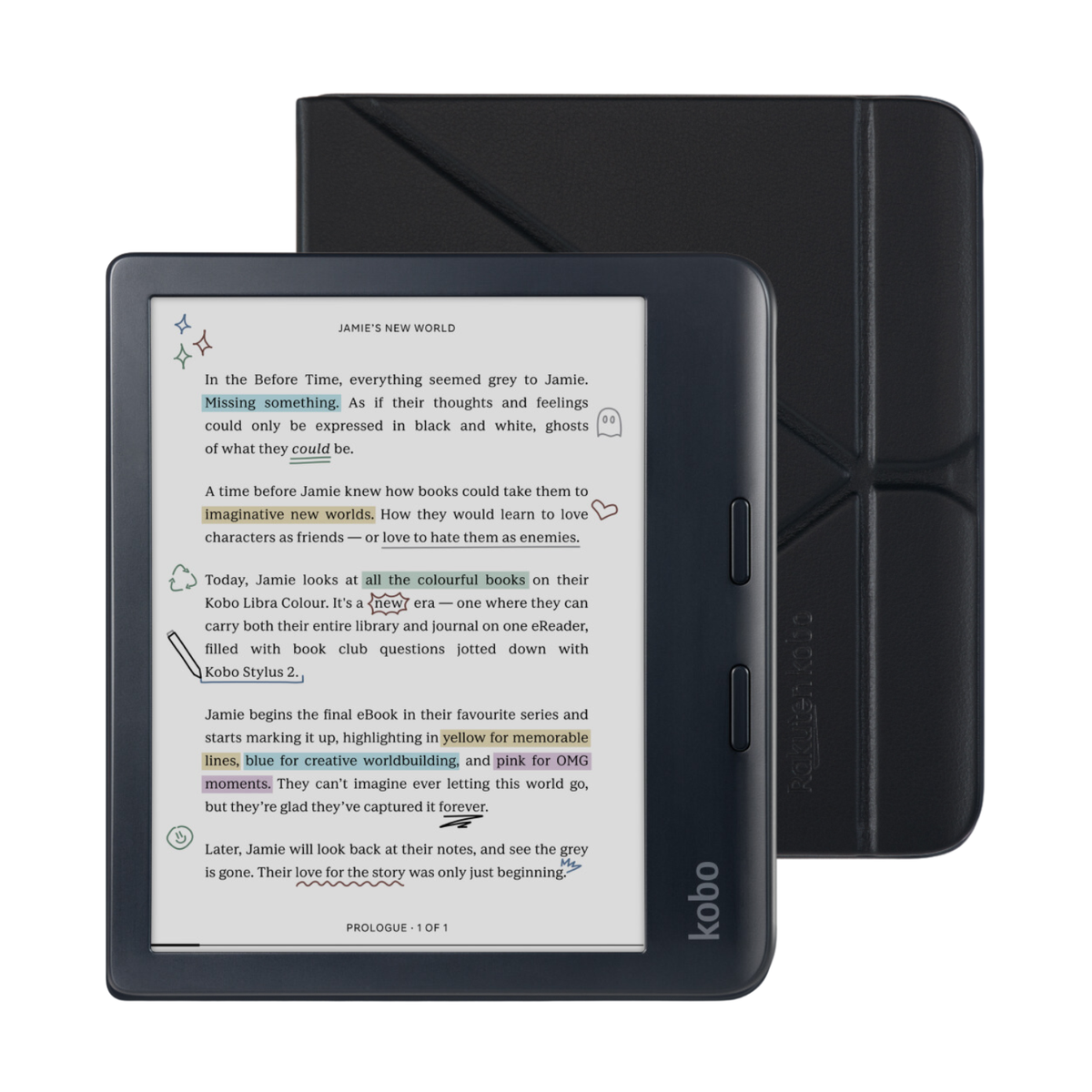 Kobo Libra Colour Black eReader with Case Bundle NEW RETAIL Kobo Libra Colour Black eReader with Case Bundle NEW RETAIL