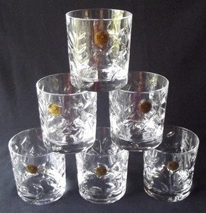 lead crystal fashioned double glasses boxed rcr laurus oz