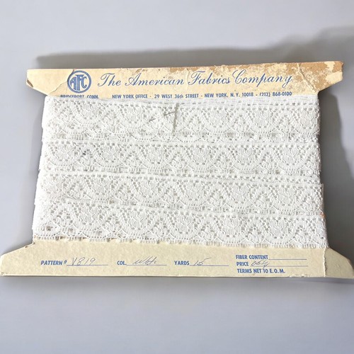 Vintage White Lace Trim 15 Yards 1940s American Fabrics Co Sewing NOS V819 - Picture 4 of 4