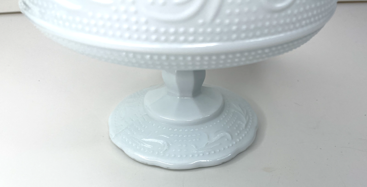 Vintage E.O. Brody Co. Milk Glass Pedestal Bowl M6000 5.5" Tall