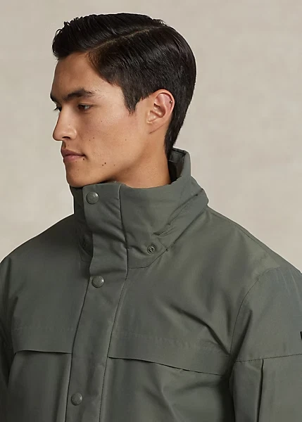$598+ Ralph Lauren Water-Repellent Faille Hooded Jacket Men's Sz XS RLX  Green - Image 2 of 4