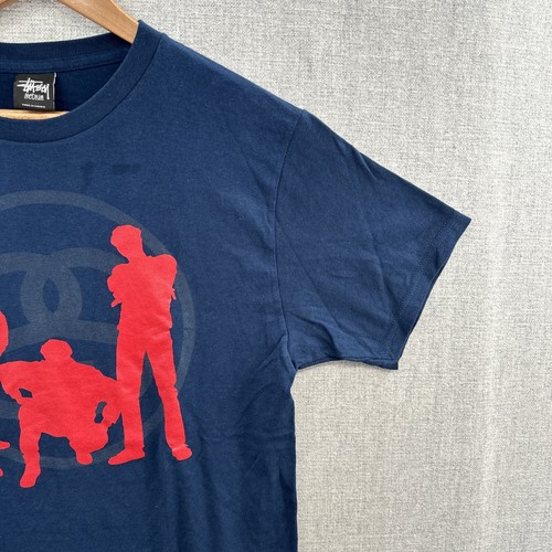 Stussy T-Shirt Herren Medium Blau Navy SUPERFLY POSSE Kurzarm Freizeit Erwachsene - Bild 3 von 18