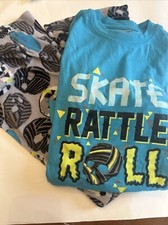 Joe Boxer Boy's Pajama Set Sz 10-12, L Large Skate Rattle Roll SKULLS