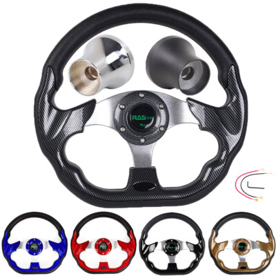 13in Golf Cart Steering Wheel + Hub Adapter For EZGO TXT RXV Yamaha and Club Car