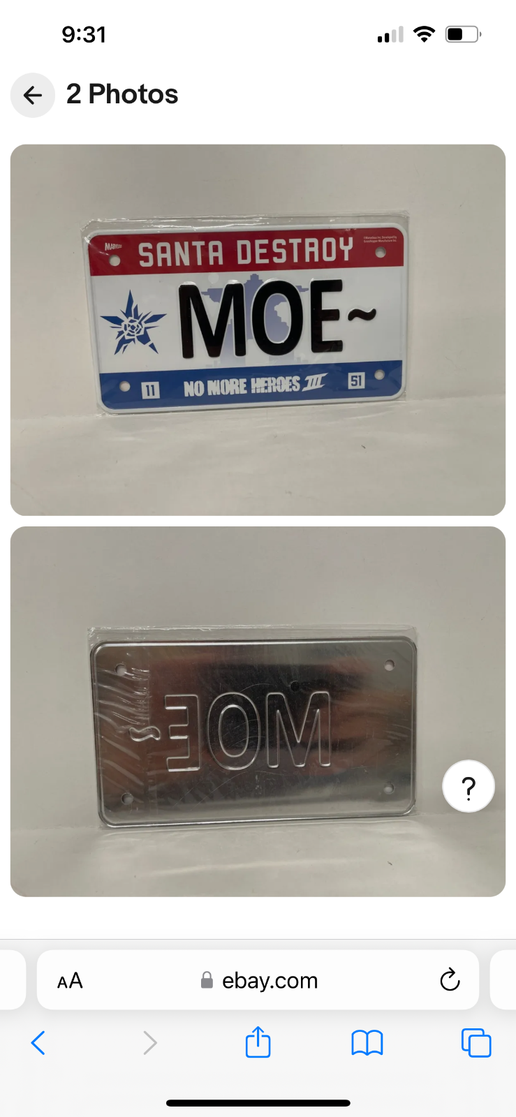 No More Heroes III PreOrder MOE Santa Destroy License Plate Mini Suda
