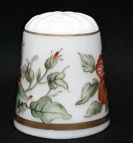 NG Portugal-Beautiful Hibiscus Flowers & Leaves Collectible Vtg. Sewing Thimble - Picture 4 of 6