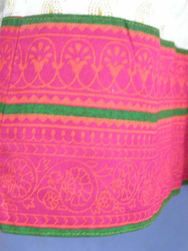 Ethnicity Indian Lehenga Maxi Flare Skirt Girls White Print w/ Multicolor Trim - Picture 6 of 6