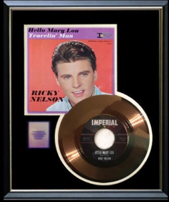 RICKY RICK NELSON HELLO MARY LOU 45 RPM GOLD RECORD RARE NON RIAA AWARD ...