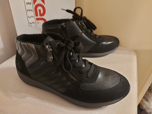 RIEKER HOLLY N1104 STIEFELETTEN SCHWARZ GRÖßE UK 7/41 NORMAL + WEITE