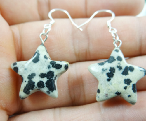 10 Pairs Natural Mixed Stone Stars Reiki Chakra Healing Earrings Jewellery 20mm - Picture 2 of 12